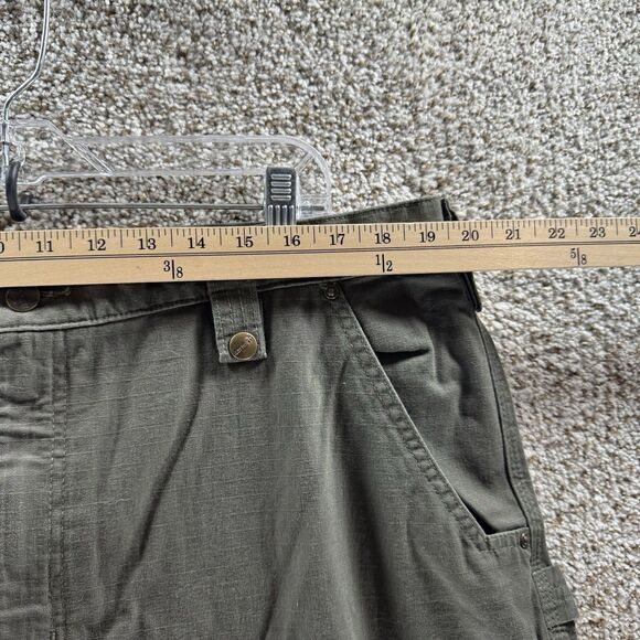 Carhartt Pants Mens 40x30 Green IRR Rip Stop Double Knee Cargo Pockets Cotton - Picture 2 of 10